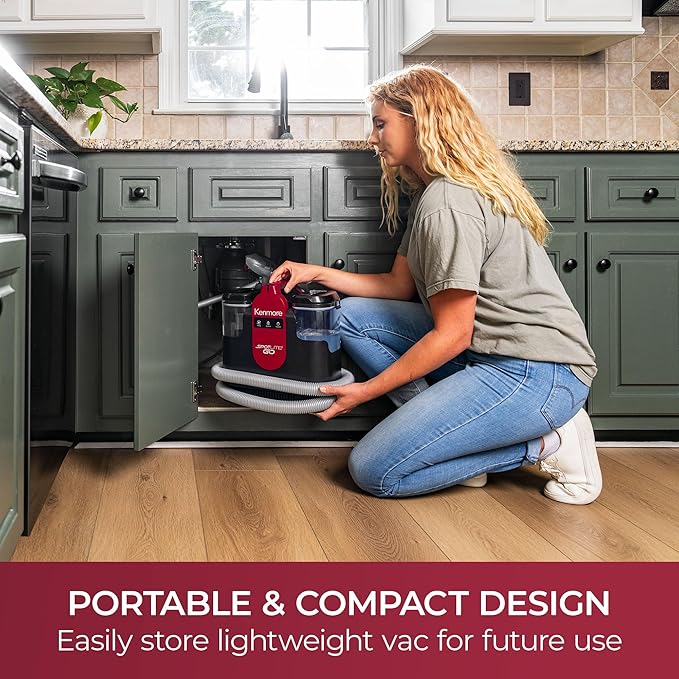 Kenmore KW1050 SpotLite™ Go Portable Heated Carpet & Upholstery Spot Cleaner, 16Kpa Power Suction with Versatile Tools for Pets, Area Rugs and Couches