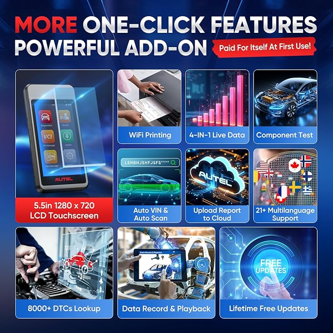 Autel MaxiDiag MD906 PRO OBD2 Scanner, 2025 MD906PRO All Sys Diagnostic Scan Tool Same as MD909 PRO, BT Lite of MK808S, CAN FD, 11 Services, 10 OBDII Test Modes, FCA, Free Update, Up of MD808Pro MD806