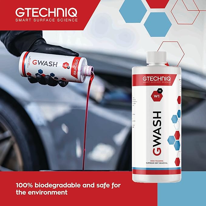 Gtechniq - W1 GWash - High Foam, Breaks Bond Between Dirt Film & Paint; Lubricates for Minimal Surface Abrasion; Max Gloss Retention (250 milliliters)