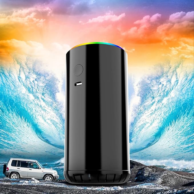 Smart Car Air Freshener Diffuser, Car Diffuser Air Fresheners Long Lasting with 100ml Capacity Essential Oil Last 6 Months, RGB Music Syncing Light, Auto On/Off, 5 Adjustable Car freshener, Freesia