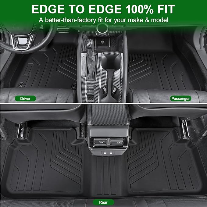 Floor Mats for 2023-2025 2026 Honda Accord (Include Hybrid), TPE All Weather Protection Front Rear 2 Row Interior Car Floor Liners Door Sill Guards for Honda Accord Hybrid Accessories