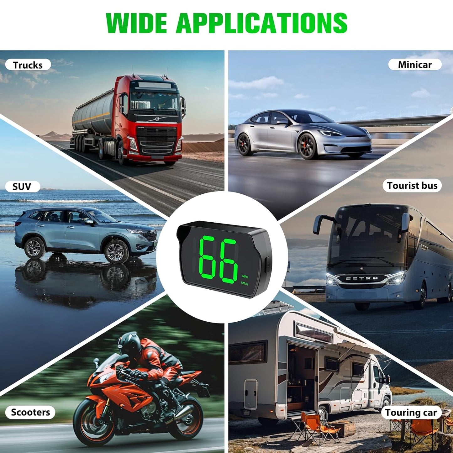 GPS Digital Speedometer for Car MPH, Universal HUD Speed Meter with LED Large Font, Plug Play for Car Truck Motor SUV Golf Cart All Vehicles (2 Pack Digital Speedometer with Charger)