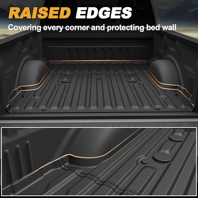 Bed Mat for Ford F250 F350 F450 Super Duty 2017-2026, All Weather Truck Bed Liner for 2026 2025 Ford F-250 F-350 F-450 Accessories, 6.8FT 81.9'' TPE Heavy Duty Cargo Liner Truck Mat