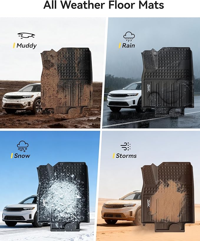 Floor Mats for Honda Prologue/Chevrolet Blazer EV 2026-2024 & Cadillac Lyriq 2026-2023 All Weather TPE Custom Fit Floor Liners Cover Protector for Honda Prologue Accessories, Black