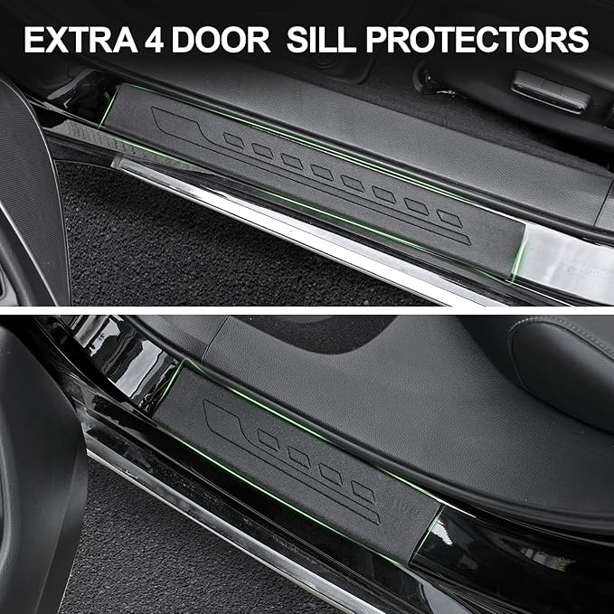 Floor Mats for Honda Accord 2018-2022 (Gas & Hybrid Models), TPE All Weather Protection Front Rear 2 Row Interior Car Floor Liners Door Sill Guards for Honda Accord Sedan Accessories