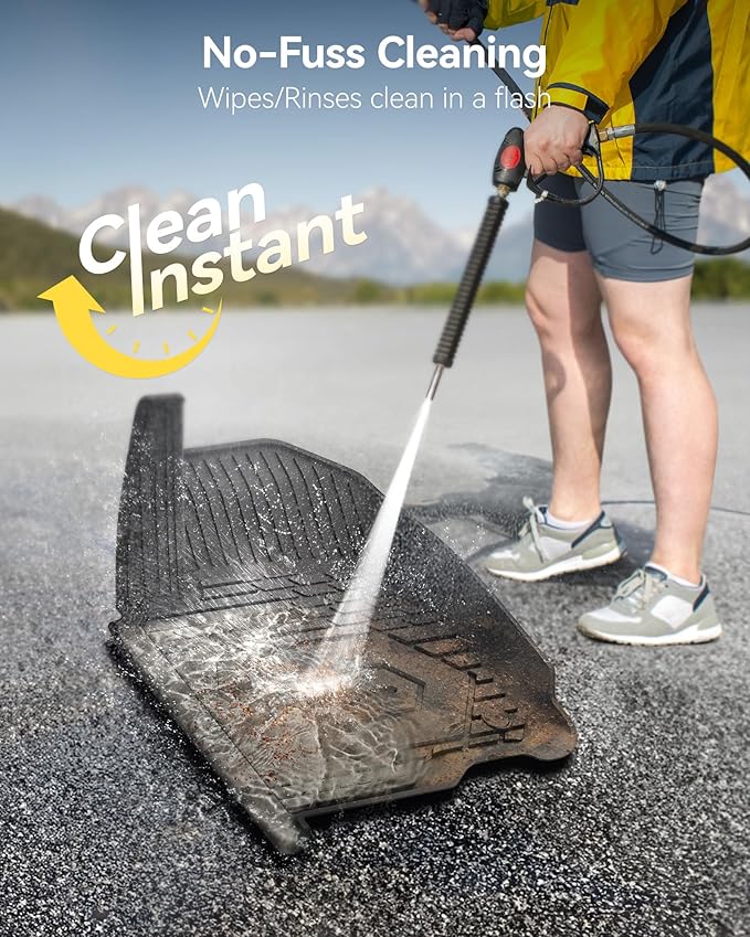 3W Floor Mats Fit for 2019-2024 2025 Chevy Silverado/GMC Sierra 1500 & 2020-2024 2025 Chevrolet Silverado/GMC Sierra 2500 HD/3500HD Crew Cab TPE All Weather Custom Fit, with Factory Carpeted Storage