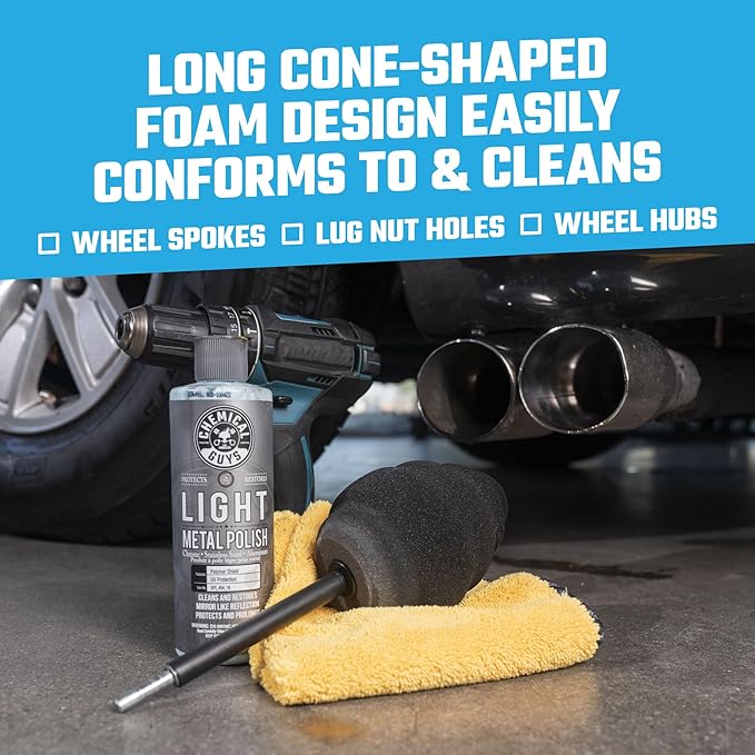 Chemical Guys Ball Buster Wheel and Rim Polisher System - Drill Attachment for Safe and Easy Cleaning of Wheels, Rims, and Hard-to-Reach Areas on Cars, Trucks, SUVs, RVs, and Motorcycles