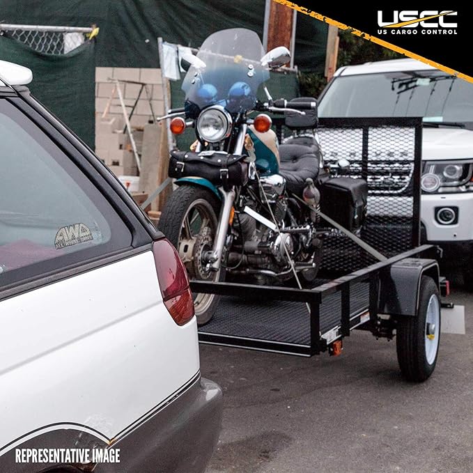 US Cargo Control 1 Inch Wide by 10 Foot Long Rubber Coated Ratchet Strap with Vinyl Coated Wire Hooks, 4 Pack