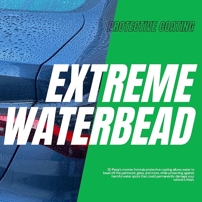 3D POXY Montan Wax Sealant – Long Lasting Hybrid Car Wax for High Gloss Finish & Paint Protection | Non-Staining Formula | Easy to Apply | Made in USA |8 oz