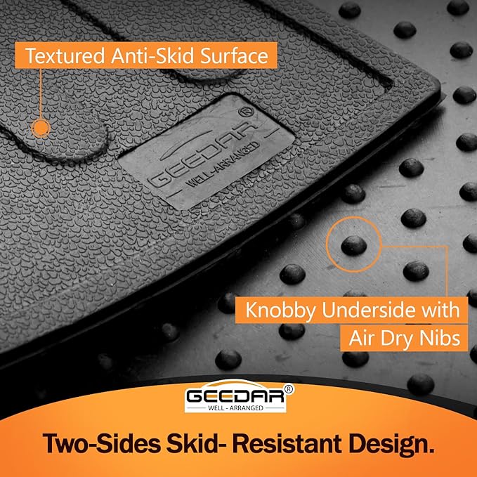 GEEDAR Heavy Duty Rubber Bed Mat for 2015-2024 Ford F-150 5.5 ft CrewCab, Includes 22-24 Lightning Crew/Super Crew, All Weather Liner, F150 Accessories, Black