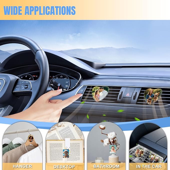 Personalized Car Air Vent Clip with Your Photo and Text,Custom Different Scents Car Air Vent Clip,Interior Decoration,Decorative Accessories