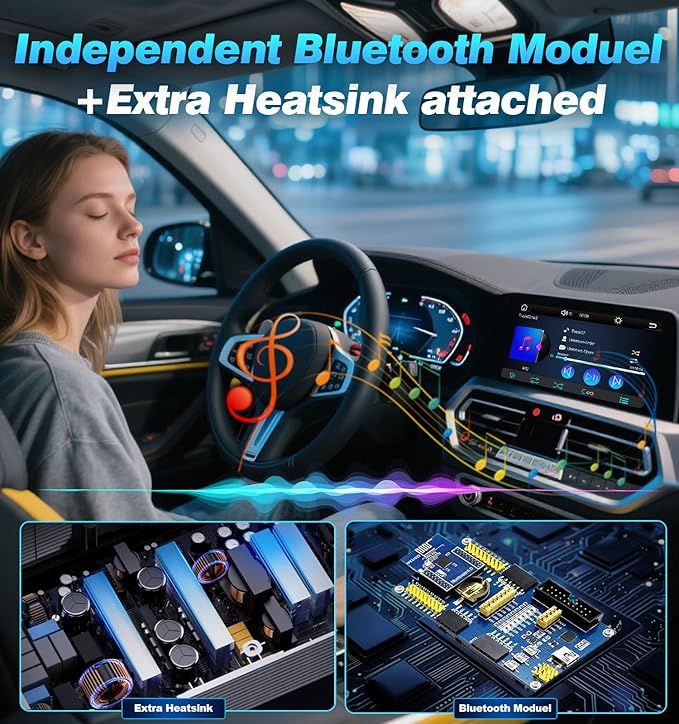 7" Wireless Double Din Car Play Stereo Apple Carplay Screen Radio Audio Receiver Android Auto Bluetooth 4.2 Channel 240W Amplifier Subwoofer MirrorLink Navigation FM/AM SWC Backup Camera Fast Charger