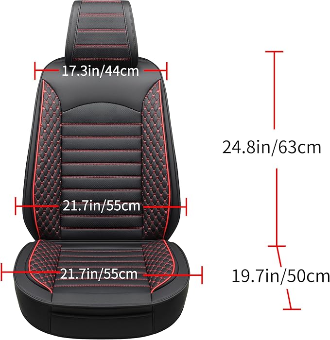 Car Seat Covers 2 PCS Front Seats, Waterproof Napa Leather Automotive Seat Protector for Cars SUV Truck Sedan, Universal Anti-Slip Car Seat Cushion Interior Accessories, Black