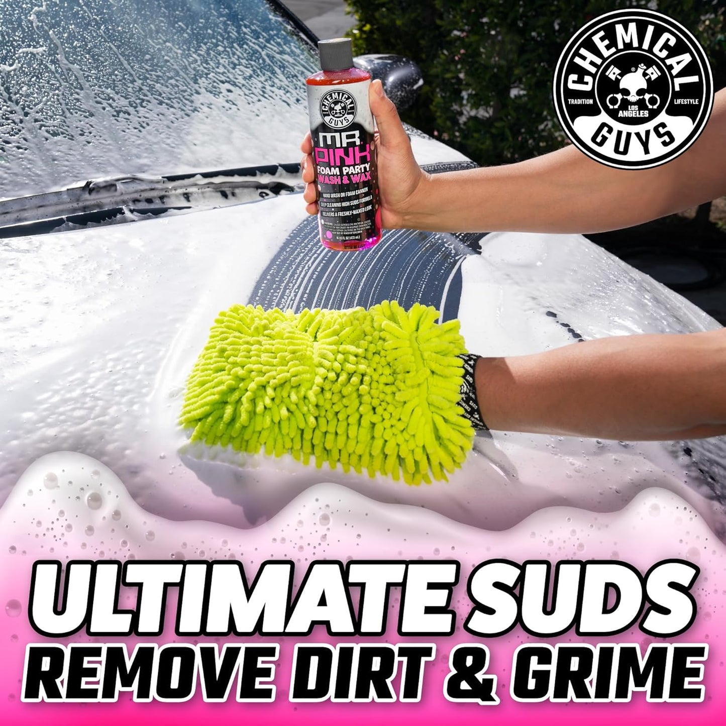 Chemical Guys EQP367 TORQ Professional Snow Foam Cannon Car Wash Snow Foamer + Mr. Pink Foam Party Wash & Wax 16 fl oz (Safe for Cars, Trucks, SUVs, RVs, & More) Works with Pressure Washer