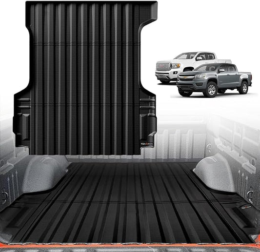 TripleAliners Truck Bed Mat Compatible with 2015-2022 Chevy Colorado/GMC Canyon Accessories 5FT Vehicle Perfectly Flush All Weather Protection TPE Heavy Duty Pickup Car Bed Cargo Mat