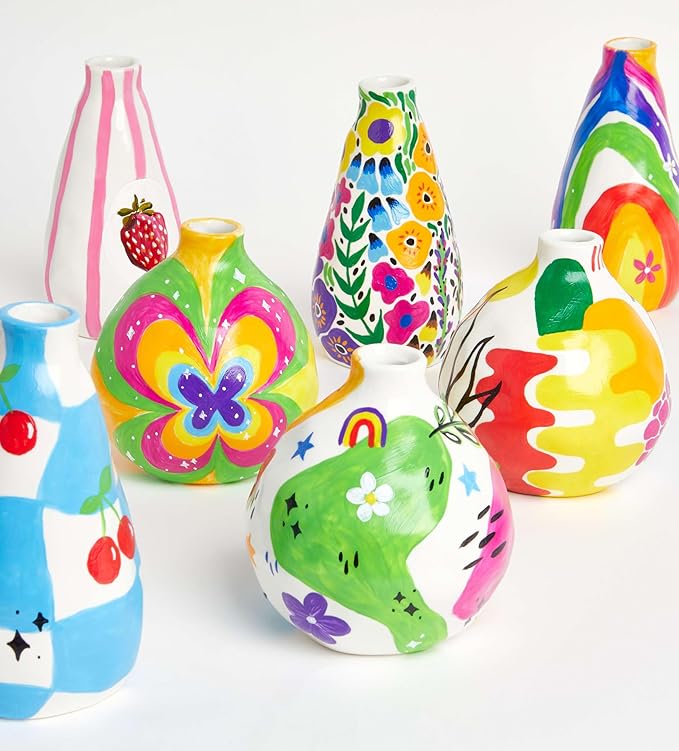 Pott’d Paint-a-Vase Pottery Painting Kit - Personalised DIY Vase Craft Set - Includes Vases, Paints, and Step-by-Step Guide