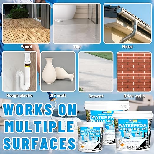 Waterproof Sealant, Liquid Transparent Waterproof Coating Repairing Anti-Leakage Agent, Invisible Water Proof Adhesive Indoor and Outdoor Water-Based Waterproofing Glue 4L