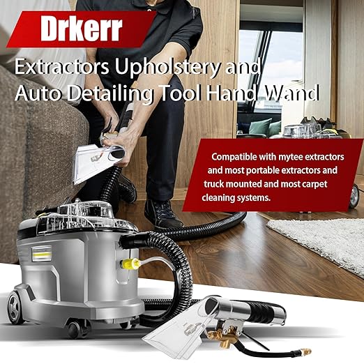 Extractors Upholstery and Auto Detailing Tool Hand Wand, Extractor Hand Tool with Clear Head for Mytee/ShopVac and Most Portable Carpet Attachments, Vacuum Hose Kits