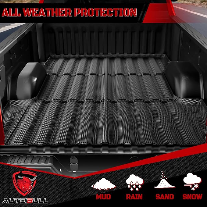 Truck Bed Mat Bed Liner Fit for 2020-2025 Chevrolet Silverado/GMC Sierra 2500HD 3500HD (Only Fit 6.8FT, 82.25" Bed), Not for 5th Wheel Package All Weather Protection TPE Pickup Car Bed Mat