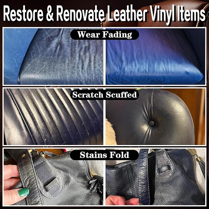 Navy Blue Recoloring Balm Restorer Refinish Liquid Fabric Dye Cream Leather Footwear Sneaker Shoes Boots Jacket Vinyl Paint Boat Car Seats Wood Furniture Couch Stain Remover Fade Scratches Repair