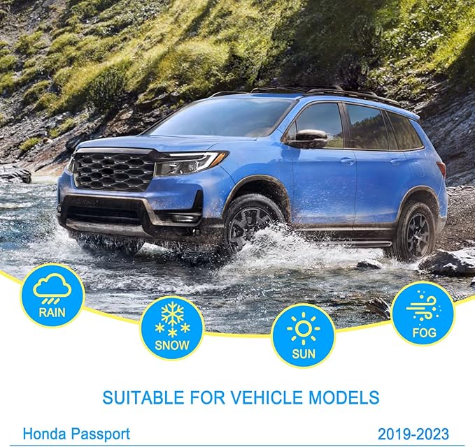 CJPPPZIW® Windshield Wipers-26"+24"+16" Replacement for 2019 2020 2021 2022 2023 Honda Passport Premium All-Season Front and Rear Wiper Blades,Original Factory Quality(Pack of 3)