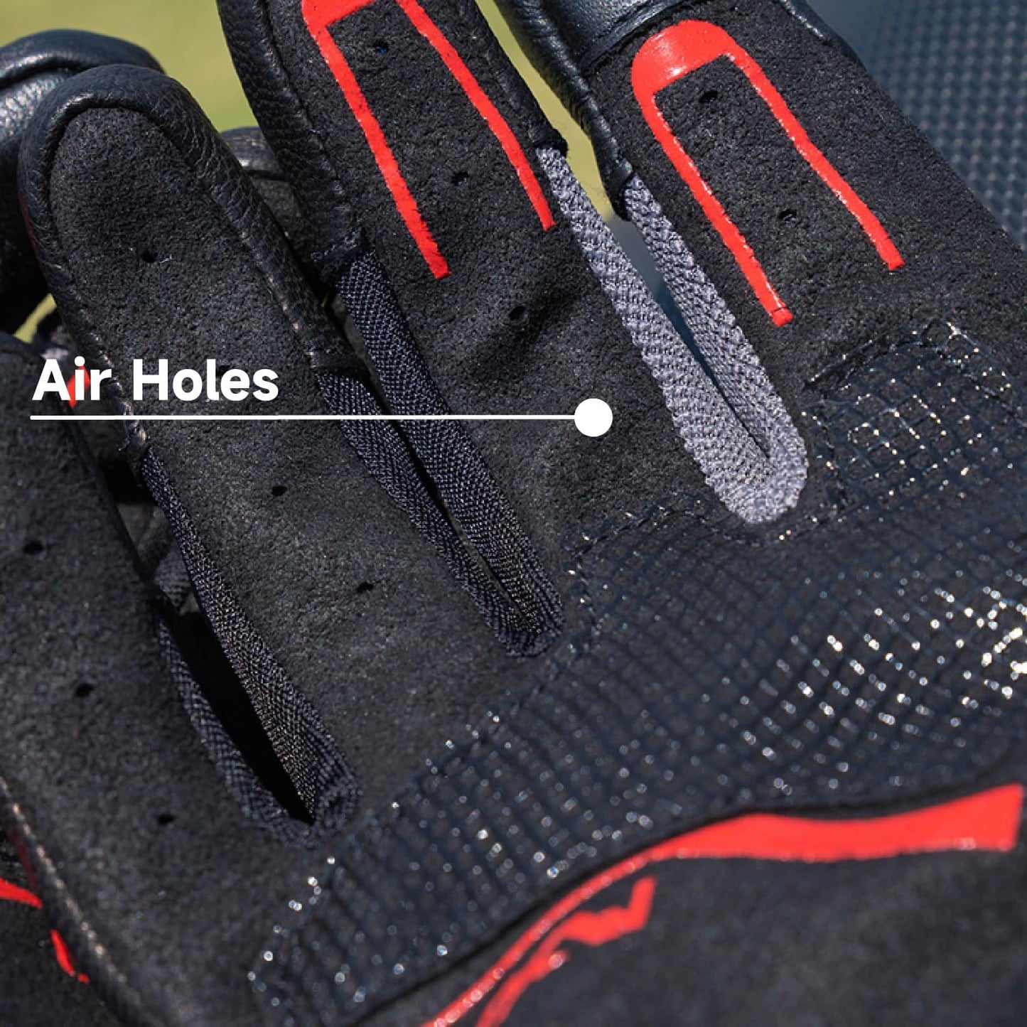 VXW Motorcycle Gloves for Men and Women - Gel Palm Sliders, Leather & Mesh Construction Full Finger Touchscreen, High-Speed Sports Gear for MTB/ATV/BMX/Motocross/Dirt Bike