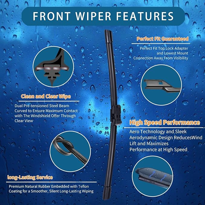 Windshield Wiper Blades Complete Kit for Buick Encore GX 2022 2023 2024 2025 - Front & Rear Wiper Blade Set (26'' 16'' 11''), All-Weather, Easy Installation, OEM Quality Replacement