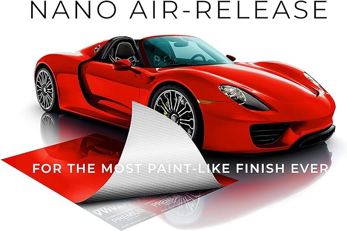 VViViD+ Ultra Gloss Racing Red Vinyl Car Wrap Premium Paint Replacement Film Roll with Nano Air Release Technology, Stretchable Protective Cap Liner, Self Adhesive (15ft x 5ft)