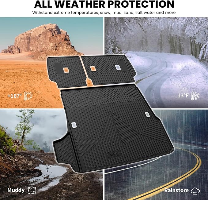 LASFIT Trunk Mat&Backrest Mat for Toyota 4Runner 2025-2026 5-Seater Gas Only(Not Fit Hybrid or 7-Seater), All Weather TPE Custom Fit Cargo Liner for 6th gen 4Runner SR5/TRD/Limited Cargo Mat