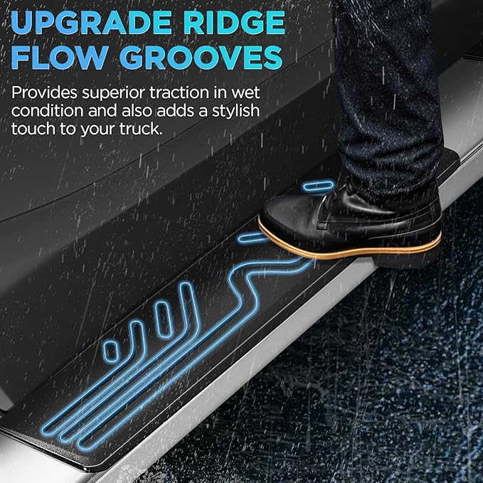 PZ 6.5" Double Cab Running Boards Compatible with 2019-2025 Chevy Silverado/GMC Sierra 1500, 2020-2025 for 2500HD 3500HD Mirror Stainless Steel Side Step Nerf Bar Ridge Pattern