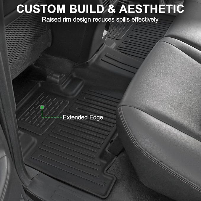 Floor Mats Fit for Toyota 4Runner 2013-2024 (5 Seats & 7 Seats), TPE All Weather Protection Floor Liners Including Front & 2nd Row & Door Sill Guards for 4 Runner Car Mat Accessories