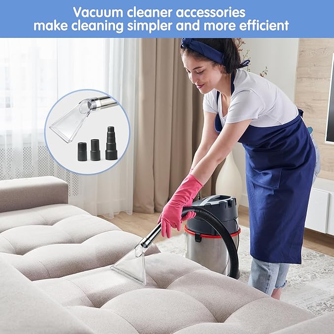 Universal Clear Vacuum Extraction Accessory Compatible with All Shop Vac Extractor, Wet Dry Vacuum Cleaner Attachments for Upholstery & Carpet Cleaning & Car Detailing