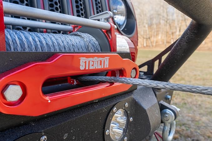 Stealth Winches 13500lb Truck Winch,12-Volt Electric Winch with 2 Wireless remotes and Synthetic Rope, 4x4, Perfect for Off-Road SUV Towing Trailer Winch, Weatherproof, with Hawse Fairlead Heavy Duty