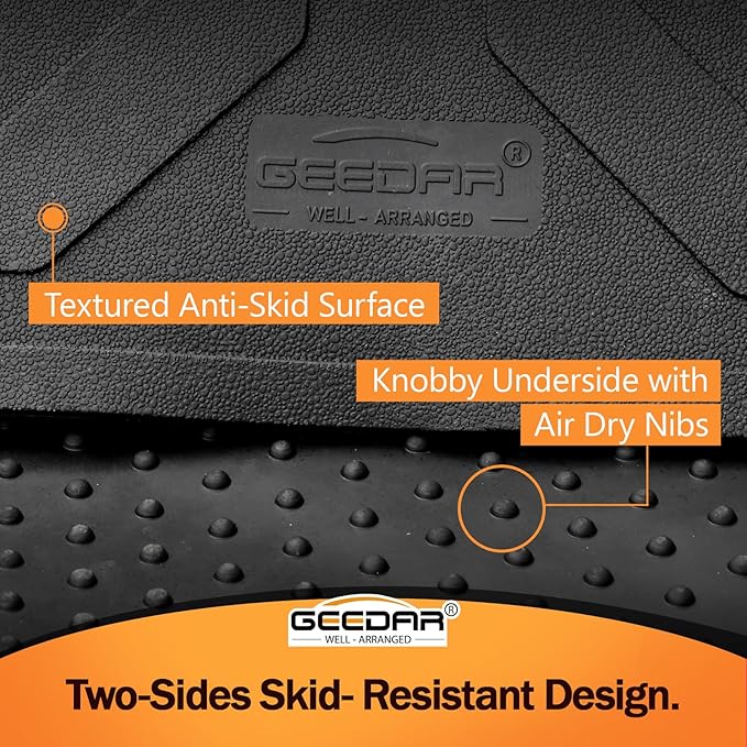 GEEDAR Heavy Duty Rubber Bed Mat for Toyota Tundra 5.5 ft Bed Liner, 2022 2023 2024 2025 Tundra Bed Mat, All Weather 5.5 ft Bed Mat for Toyouta Tundra Accessories, Black