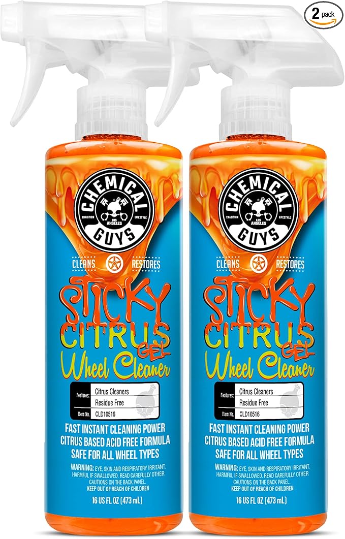 Chemical Guys CLD1051602 Sticky Gel Citrus Wheel Cleaner Gel, (Safe For All Wheel Types) Works on Cars, Trucks, SUVs, Motorcycles, RVs & More, 16 fl oz (2 Pack)
