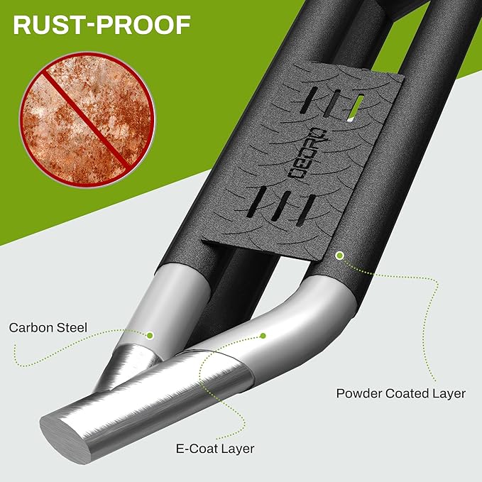 AUTOSAVER88 6.5'' Running Boards Compatible with 2009-2018 Dodge Ram 1500 Crew Cab, 2019-2024 1500 Classic, 2010-2025 Ram 2500/3500, Textured Black Side Step Rails Tube Nerf Bars