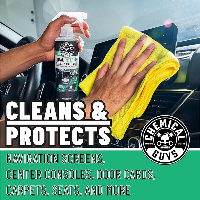 Chemical Guys Total Interior Cleaner and Protectant, New Car Smell (Safe for Cars, Trucks, SUVs, Jeeps, RVs & More) 128 fl oz - SPI234