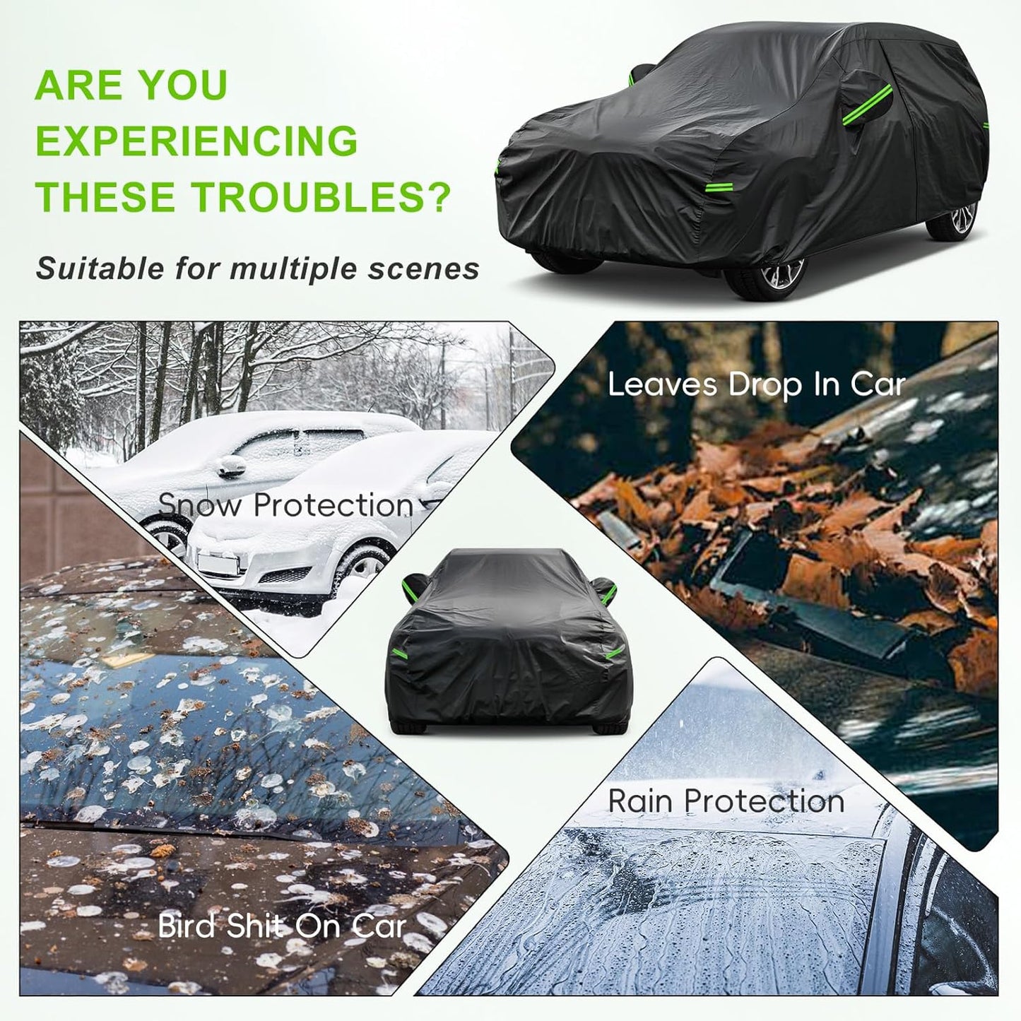 KouKou Car Cover Waterproof All Weather, 7 Layers Outdoor Car Covers for Automobiles, Universal Fit for BMW 5 Series 535i 530i 528i, Lincoln MKZ, Dodge Charger, ect. (Length 194-208 inch)
