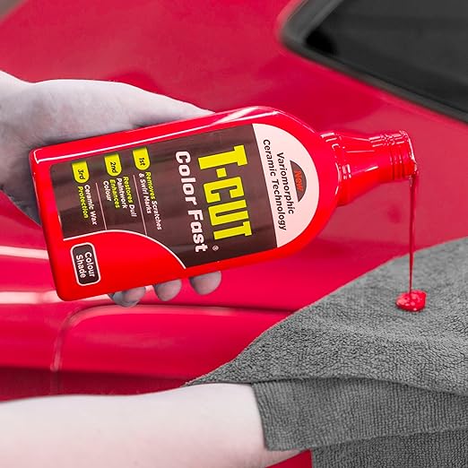 T-Cut Light Red Scratch Remover Color Fast Paintwork Restorer Car Polish, 13 Colors Available, 17 Fl Oz