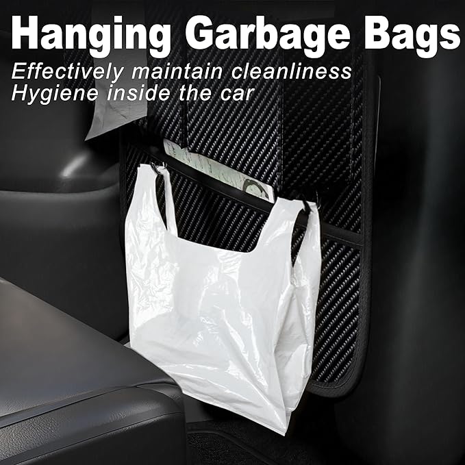 Car Seat Organizers,Multi-functional Back Seat Protectors, Storage Pouches, and Tray Holders (for Cars, Kids, Seat Back and Rear Seats) (Carbon Fiber, 1 Pcs)