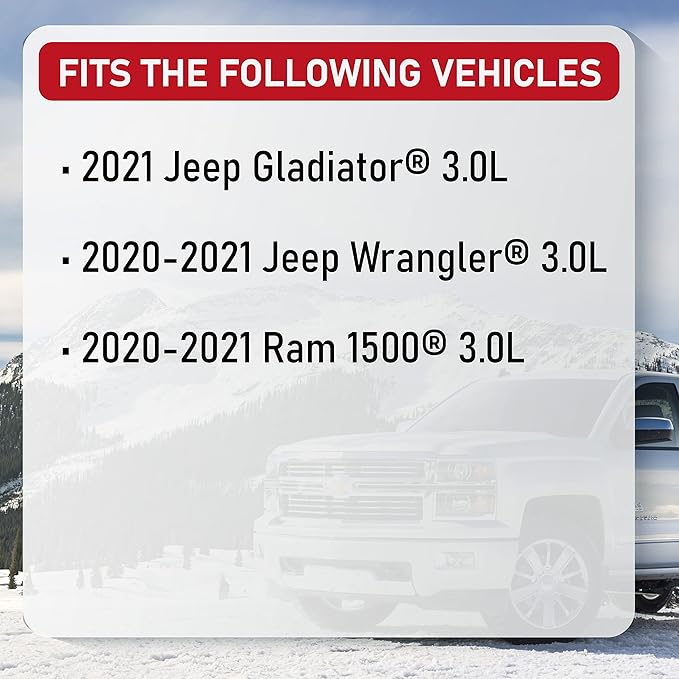 Replacement Engine Oil Filter - Compatible with Jeep Gladiator, Wrangler & Ram 1500 3.0L Vehicles - Replaces 68507598AA, 68498720AA - 2020, 2021-3 Liter Diesel Engines