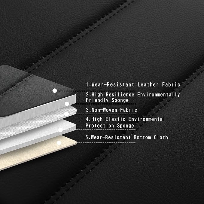 Car Seat Covers 2 PCS Front Seats, Waterproof Napa Leather Automotive Seat Protector for Cars SUV Truck Sedan, Universal Anti-Slip Car Seat Cushion Interior Accessories, Black