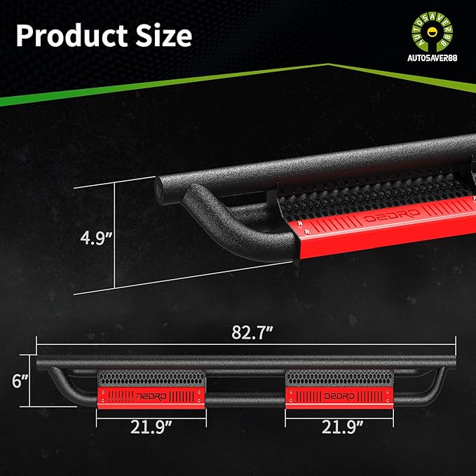 Running Boards Compatible with 2019-2025 Dodge Ram 1500 Crew Cab (Not fit 1500 Classic), Paintable Side Steps Rail, Drop Nerf Bars Carbon Steel