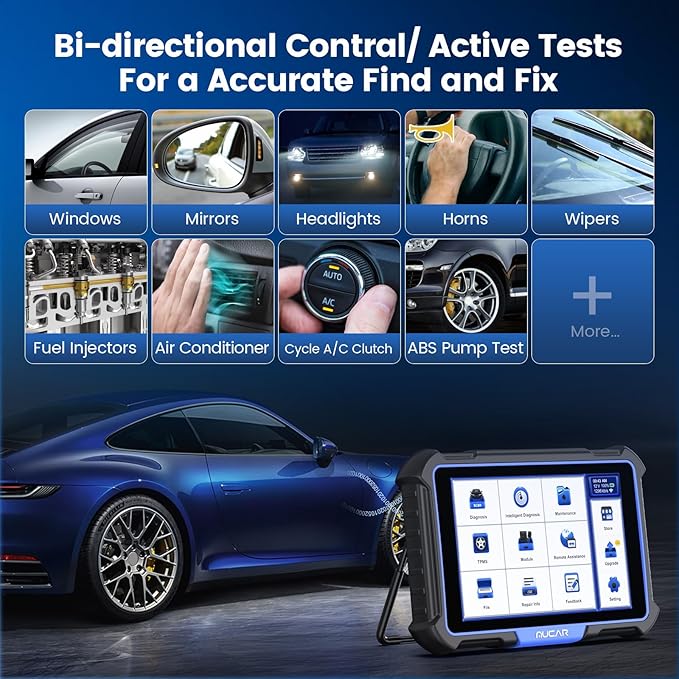 MUCAR VO8 OBD2 Scanner Diagnostic Tool with Lifetime Free Update, Full System Bidirectional Scan Tool with 34+ Reset Service, ECU Coding, 3000+ Active Test, Power Balance, Crankshaft Relearn, FCA SGW