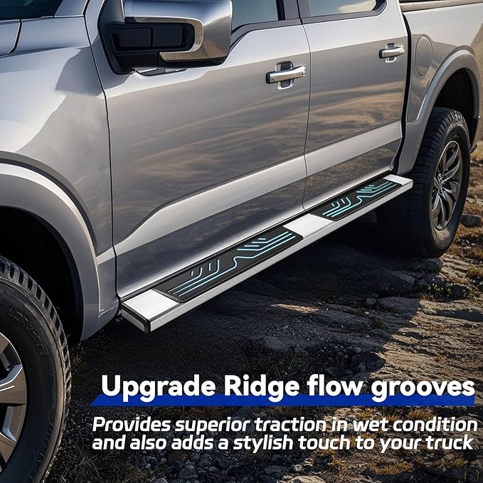 6.5" Running Boards Compatible with Dodge Ram 1500 2019-2025 Quad Cab (Only Fit New Body Style),Side Steps for Truck,Mirror Stainless Steel Nerf Bars