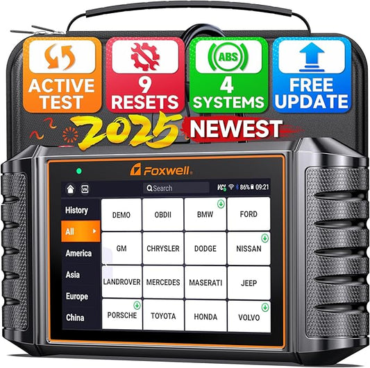 FOXWELL OBD2 Scanner NT716 Bidirectional Scan Tool, ABS SRS Transmission Engine, 9 Resets, Car Diagnostic Scanner with ABS Bleeding/SAS/Oil Light/EPB/BMS/DPF/Throttle Relearn/Injector, Black