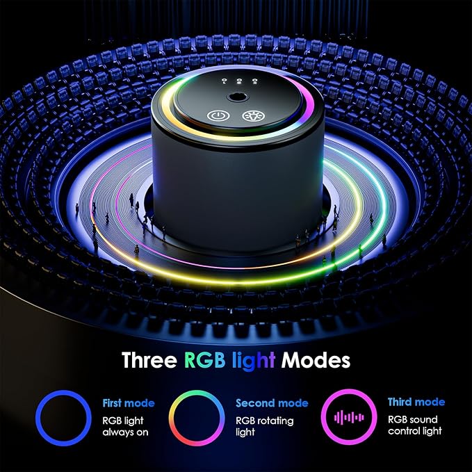 Car Air Freshener, Smart Car Air Freshener, RGB Music Syncing Light, Diffuser 150ml Capacity for 6 Months, Auto On/Off, Three Adjustable Modes (Angels)