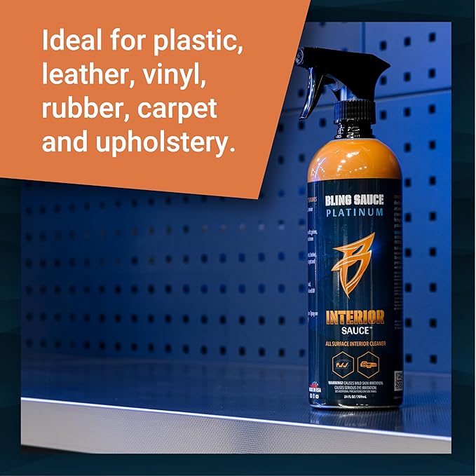 Bling Sauce Platinum Interior Sauce, All Surface Automotive Interior Cleaner for Cars, Trucks, SUVs, 24oz.