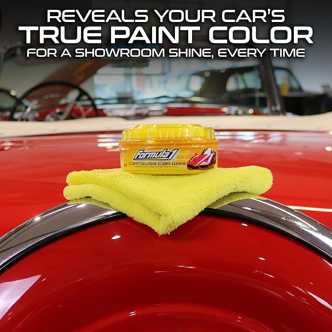 Formula 1 Carnauba Car Wax Paste - High-Gloss Shine - Polish for Car Detailing to Shine & Protect – Remove Haze and Paint Swirls w/ Micropolishing Agents – Car Cleaning Supplies (8 oz)