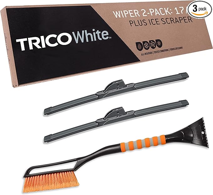 TRICO White™ (35-1717IS) 17 & 17 Inch Pack of 2 Automotive Replacement Windshield Wiper Blades Extreme Weather Beam Blade for Select Vehicle Models